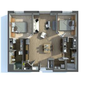Apartment floor plan rendering