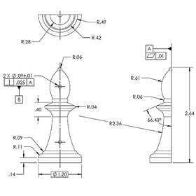2D CAD chess piece design
