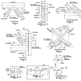 Structural steel fabrication drawing