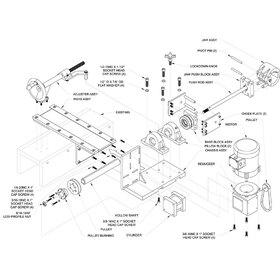 Exploded drawing of large machine assy