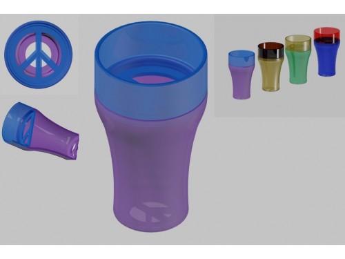 Two-Piece Plastic Shot Glass Design with Screw Threads