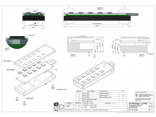 Simple 3 part case design for PCB.