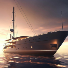 3D rendered yacht