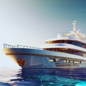 3D rendered yacht design